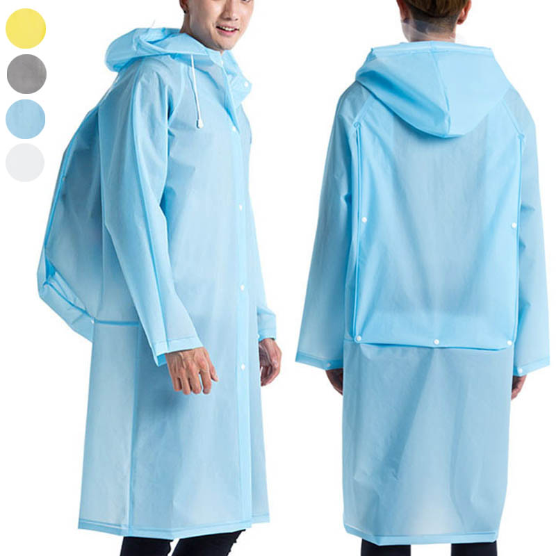 Cycling Gear In Rain - Jas Hujan Panjang EVA Transparan Pria