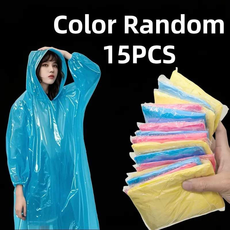 Cycling Gear In Rain - 15/30 Buah Ponco Hujan Transparan Sekali